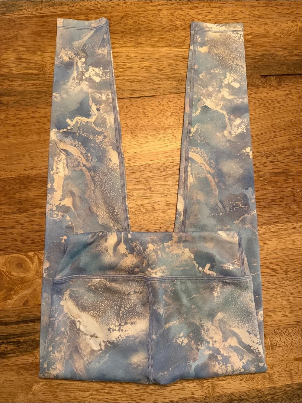 Athleta Girl Marble-Print Blue Leggings